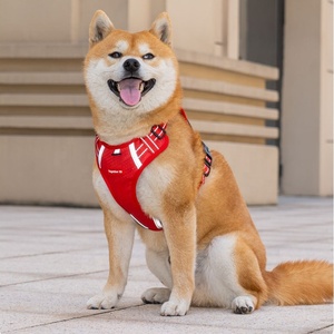 <span class=keywords><strong>Harness</strong></span> Anjing Motif Garis Sport Mewah Bahan PET, Ukuran Sedang, Dapat Disesuaikan, Bernapas, Reflektif, Model Step, Set Tali Anti Tarik - Product Image 4