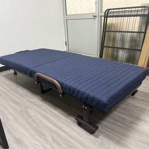<b>Convertible</b> <b>Sofa</b> <b>Bed</b> With Cushion Back Wood Frame Foam Filling Minimalist Design For Living Room Foldable Extendable Single Size - Product Image 2