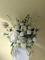 Arrangement floral personnalisé de luxe en soie blanche et verte, hydrangeas artificiels, centre de table pour mariage, cérémonie, réception, décoration d'événements