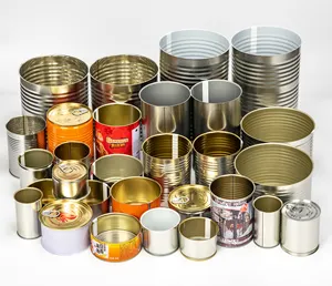 Tin Kan Fabricage Groothandel Food Grade Tomaat Plakken Metalen Lege Tin Kan Met Gemakkelijk Open Deksel Voor Voedsel Verpakking Blik voedsel