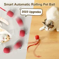 Jouet interactif intelligent en silicone écologique, balle roulante automatique pour chats, chiens et petits animaux de compagnie