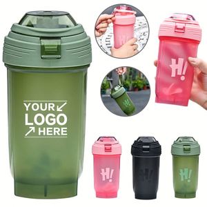 Durable <b>Protein</b> Shaker <b>Bottle</b> Plastic Leak Proof with Mixing Ball BPA Free for Gym Fitness <b>Protein</b> Powder Smoothies Easy Clean - Product Image 1