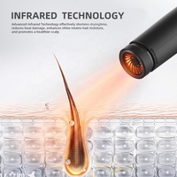 Sèche-cheveux pliable haute puissance BLDC à technologie ionique plasma haute vitesse 1800W avec diffuseur pour cheveux bouclés