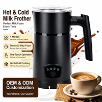 Mousseur à lait électrique automatique 4-en-1 chaud/froid pour latte, cappuccino, café, chocolat, usage domestique et professionnel 400W
