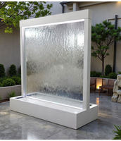 Fontaine murale en cascade en acier inoxydable et verre trempé sur mesure, décoration intérieure/extérieure, design moderne, mur d'eau apaisant