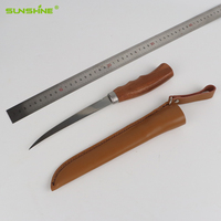 Couteau à fileter SUNSHINE en acier inoxydable fait main, taille personnalisée, pour désosser la viande et la pêche, avec étui en cuir, emballage personnalisé