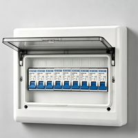 Boîte de distribution d'alimentation AC étanche IP66 en ABS, 240V 12A, disjoncteur, 6 prises, utilisation extérieure, corps gris, couvercle transparent, garantie de 2 ans