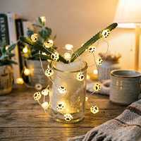 Guirlande lumineuse LED Patte de chat mignonne, alimentée par piles, rose, pour chambre d'enfant, fête, maison, anniversaire