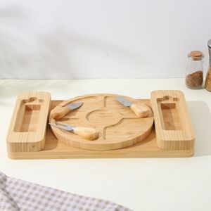 Tabla de Quesos de Bambú con Juego de Cuchillos de Doble Cara para Uso en la Cocina del Hogar - Product Image 3