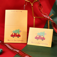 Cartes de vœux de Noël colorées en forme de dessins animés, en vrac, pliées, avec message joyeux Noël, pour la décoration de fêtes et de cadeaux