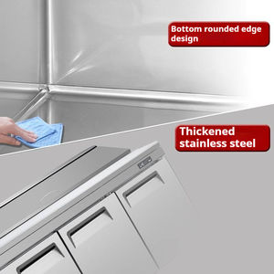 Refrigerador Comercial NE-822 de Acero Inoxidable con Enfriamiento Rápido por Aire para Cocina, 1520L, Seis Puertas Sólidas, con Contenedores - Product Image 5