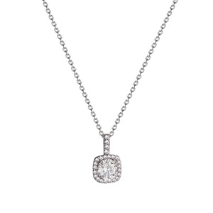 New Korean-style Delicate <b>Copper</b> <b>Chain</b> Micro-set Square Zirconia Minimalist Versatile Elegant Silver Women's Necklace X447 Korea - Product Image 4