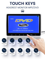 Mekede 10.1 pouces repose tête de voiture moniteur DVD vidéo 1024*600 écran tactile lecteur vidéo système multimédia lien miroir