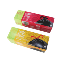 Sac poubelle en PEHD imperméable personnalisé avec cordon de serrage, grand format, pour poubelle de cuisine, surface imprimée en gravure sur plastique PE