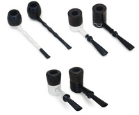 Lot de 6 pipes à tabac en bois de Bubinga africain, courtes, avec coffret cadeau pour hommes