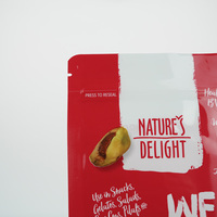 Sachet refermable personnalisé à faible MOQ avec fenêtre transparente et logo, pour emballage alimentaire de noix grillées, fruits secs, gâteaux, pains et biscuits