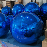 Gros ballon miroir gonflable vert et bleu en PVC en gros pour la décoration de fêtes, mariages, scènes et événements