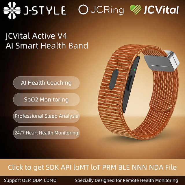 JCVital 2501 SDK APL OEM ODM Smart Medical Bracelet with Health and Recovery Modes SpO2 Monitor Stress Tracking