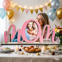 Cadre photo en bois personnalisé OEM ODM avec inscription MOM, souvenir pour la fête des mères, décoration pour le salon, cadeau pour maman