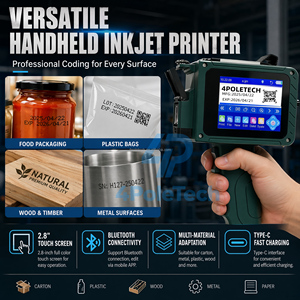 Imprimante Wifi portable 4POLETECH, imprimante à jet d'encre miniature portative pour la date d'expiration, le code QR, le numéro de lot, pour plastique, métal, bouteille - Product Image 1