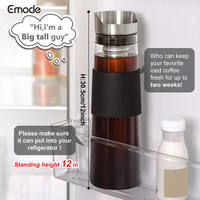 Carafe en verre de 1000 ml pour café infusé à froid et thé, avec filtre en maille réutilisable, pour la maison ou le bureau