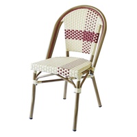 Bleu Français Paris Patio Restaurant En Osier Aluminium Fauteuils Meubles Extérieur Jardin Rotin Bistro Chaises