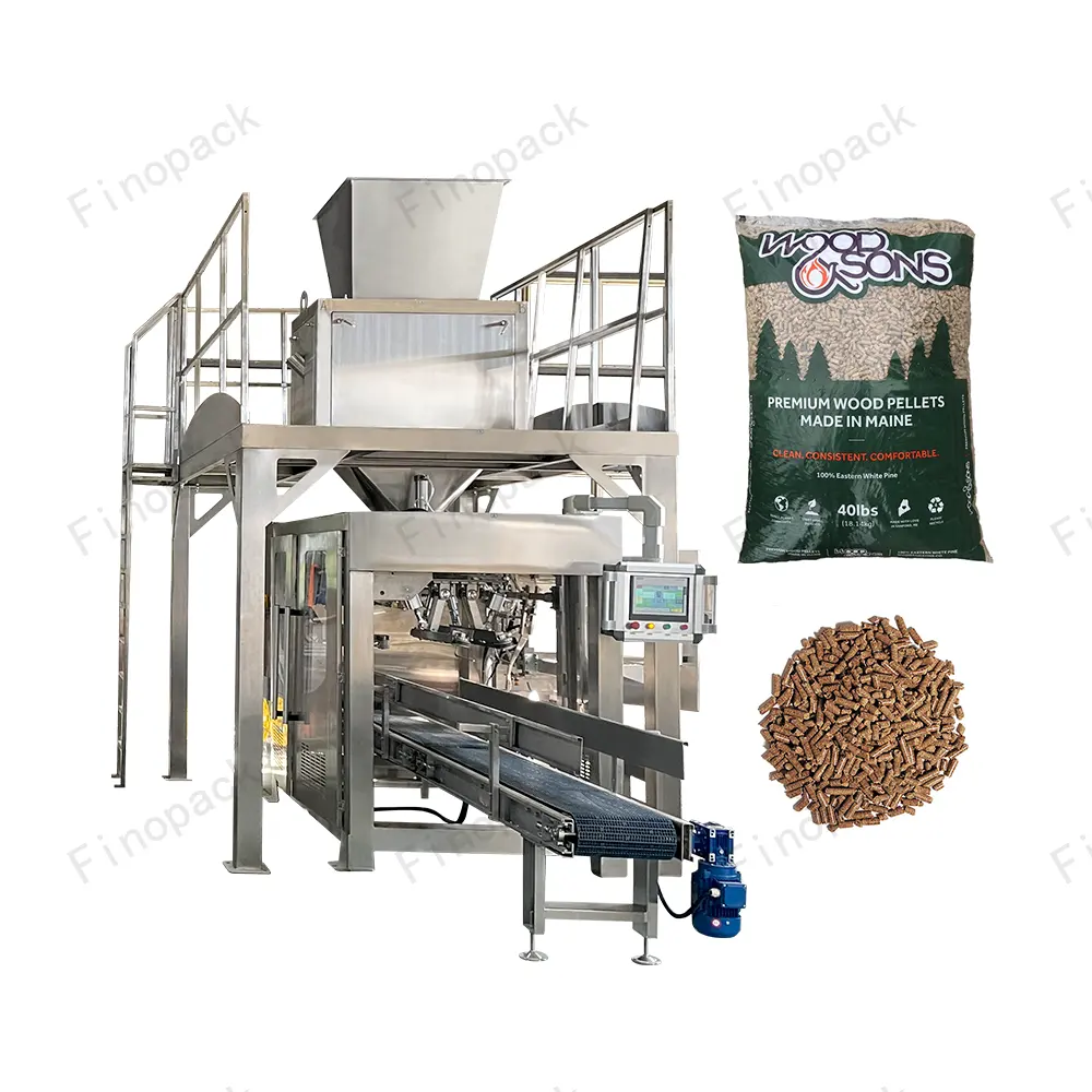 Máquina de embalaje de pellets de madera de alta calidad Máquina de embalaje de pellets Bolsa de 30 Kg Máquina de embalaje de pellets de madera para alimentación animal