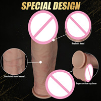 Dildo en silicone super épais à tête large pour la masturbation féminine, jouet sexuel pour adultes, dildo long et épais couleur chair