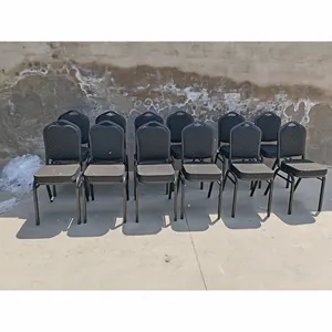 Hot Sale Wholesale Stackable Event Party Chairs Cushion Fabtic Seat Hotel Banquet Chairs With Metal Frame