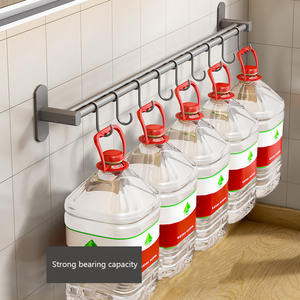 เสาคู่ขนาด40ซม. มีตะขอ6อันสำหรับเก็บเข้าลิ้นชักฟรีตะขอเจาะรูพลั่วช้อนไม้แขวนในครัว - Product Image 4