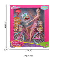 Poupée articulée de 11,5 pouces avec grand vélo, petit vélo, poupée articulée de 6 pouces, sac chaton ballon, Bonecas