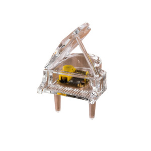 Wholesale Clockwork Grand Piano Transparent Acrylic <b>Music</b> <b>Box</b> Bulk Supply For Holiday Shop Party - Product Image 1