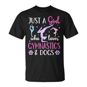 Camiseta Just A Girl Who Loves Gymnastics And Dogs - Product Image 1