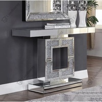 Table console miroir diamant concassé de luxe moderne avec miroir