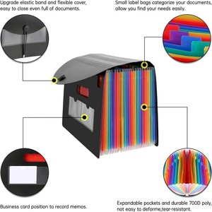 Màu Đen Màu Tab Nhãn 26 Túi Nhựa Mở Rộng Thư Mục Tập Tin Accordion Tập Tin Tổ Chức Hàng Tháng Hóa Đơn Tổ Chức Hộp - Product Image 3