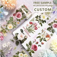 Rouleaux d'autocollants décoratifs en PET floral mat personnalisés pour le journaling et le scrapbooking
