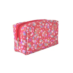 Grande Capacidade Personalizado Acolchoado Algodão Viagem Cosmetic Bag Maquiagem Portátil Sacos com Preço Competitivo e OEM Thread Pattern