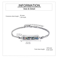 Bracelet urne en argent sterling S925 avec motif Arbre de Vie et coquille d'ormeau, bijou commémoratif avec entonnoir et outil de remplissage – Vente en gros