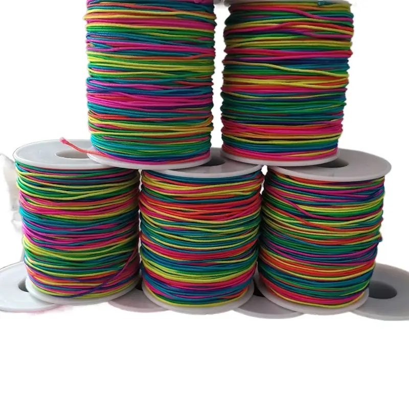 Оптовая продажа, 1,5 мм, многоцветная Корейская восковая нить, полиэфирная швейная нить, браслет, плетеная веревка, аксессуары
