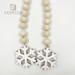 30 تونج الخرز الخشبي الطبيعي إكليل ريفي حبة خشبية كبيرة <span class=keywords><strong>MDF</strong></span> ندفة الثلج قطعة المعلقات بوهو الحلي شنقا ديكور عيد الميلاد - Product Image 4