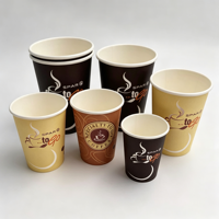 Vente en gros de gobelets en papier kraft pour boissons chaudes et froides, 8 oz, 10 oz, 12 oz, 16 oz, 20 oz, gobelets jetables pour café et thé avec couvercles