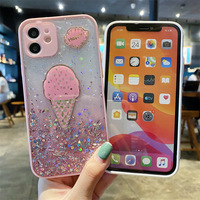 Nouvelle arrivée conception unique lettre stéréo crème glacée coque dure époxy paillettes coque de téléphone pour samsung galaxy note10 plus