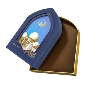 Dia Nacional Mesquita Padrão Eid Mubarak Chocolate Datas islâmico Gift Box para os muçulmanos