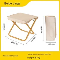 Tabouret pliant extérieur Portable avec poignée sac à fermeture éclair tabouret de pêche petite chaise de Camping complète file d'attente chaise pliable