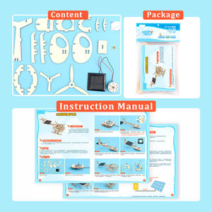 Solar PoweredヘリコプターKids Wooden Puzzle 3D - Product Image 4