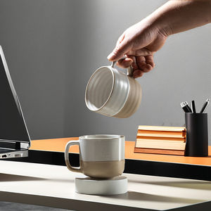 Taza de Cerámica Moderna de 400 ml con Tapa, Logotipo Personalizado Grabado con Láser, Apta para Lavavajillas y Microondas, para Uso en Oficina, Regalos Empresariales - Product Image 2