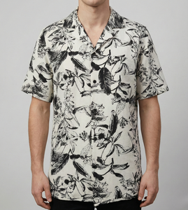 Chemise à manches courtes à imprimé floral pour homme, chemise <span class=keywords><strong>d</strong></span>écontractée pour l'été, la plage, les vacances, les stations balnéaires, fabricant OEM ODM, marque privée - Product Image 3