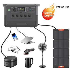 สถานีพลังงานแบบพกพา1008Wh 1200วัตต์แบตเตอรี่ LiFePO4แบบเพียวไซน์เวฟ MPPT Pd 100W ชาร์จไร้สาย QC 3.0 USB สำหรับตั้งแคมป์ - Product Image 1