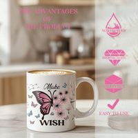 Stampa Personalizzata su Tazza con Nome, Design Trasparente per Regalo Insegnante, Proposta Damigella d'Onore, Compleanno, Tazze e Ordini per Piccoli Negozi