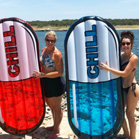 B03 F Factory Custom Transparent PVC Inflatable Pill Float Water Mattress Toy for Adults and Kids Pool Accessories